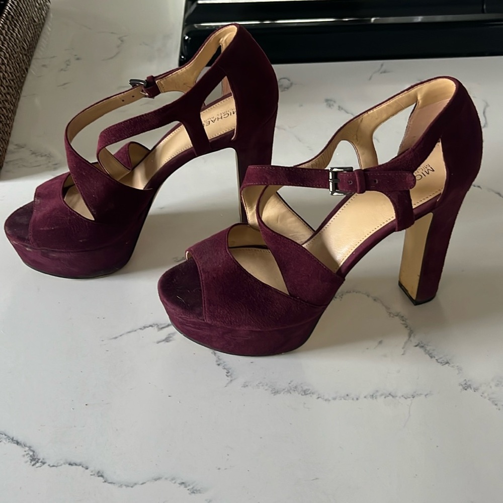 Michael Kors velvet platform heels